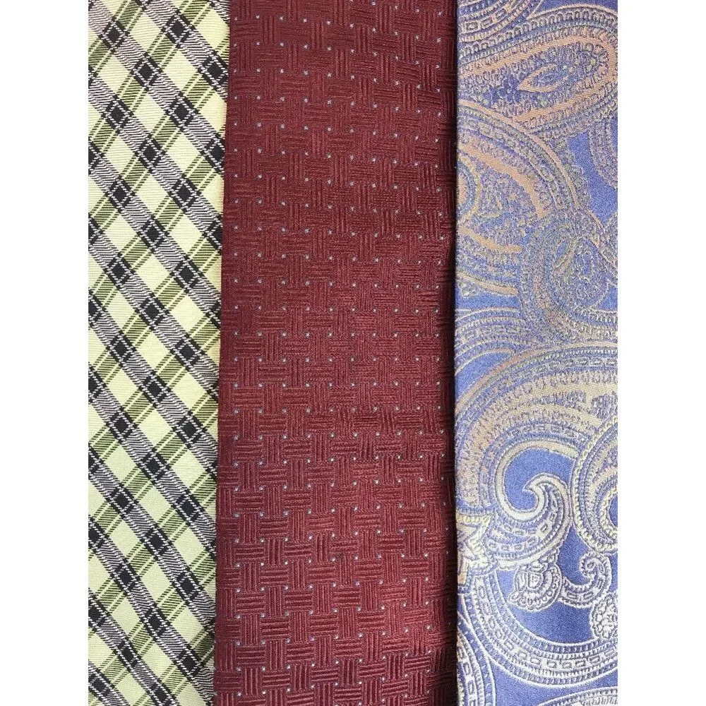 Club Room Tie Lot Of‎ 3 Neckties 100% Silk Blue Gold Burgundy Blue Green